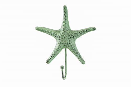 Giftcraft Set of 3 Starfish Shaped Decorative Hooks, Rack for Towels, Jackets, Hats, Metal Coat Hooks Made with Heavy Duty Cast Iron, Wall Mounted Coat Hanger, Unique Ocean Themed Home Decor