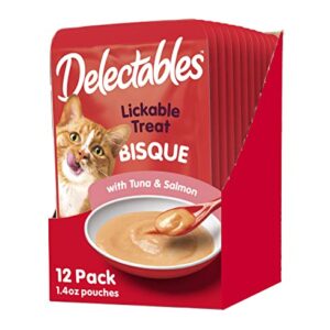 Hartz Delectables Bisque Tuna & Salmon Lickable Wet Cat Treats, 12 Count