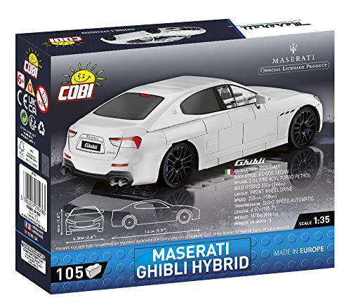 COBI Maserati Collection Maserati Ghibli Hybrid Vehicle, White