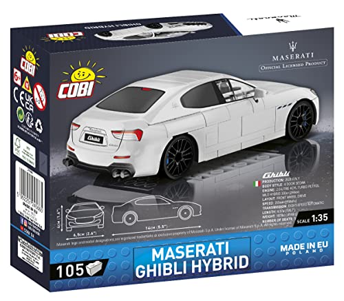 COBI Maserati Collection Maserati Ghibli Hybrid Vehicle, White