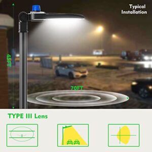 bulbeats 320W LED Parking Lot Light (44800lm Eqv 1200W HPS) SlipFitter Mount LED Pole Light, Dusk to Dawn IP65 Parking Lot Lights Commercia Energy Saving Upto 2400KW*2/Y(5Hrs/Day)-2Pack