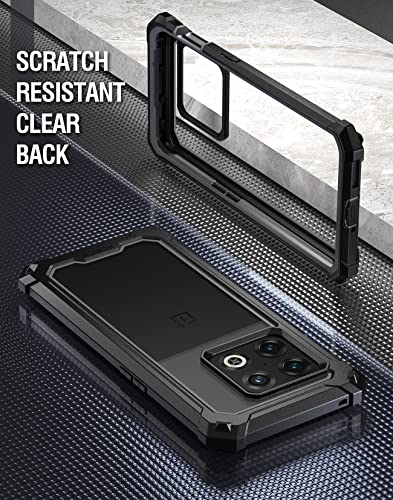 Poetic Guardian Case Designed for OnePlus 10 Pro 5G, Built-in Screen Protector Work with Fingerprint ID, Full Body Hybrid Shockproof Bumper Cover Case, Black/Clear