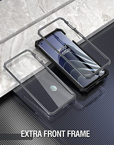 Poetic Guardian Case Designed for OnePlus 10 Pro 5G, Built-in Screen Protector Work with Fingerprint ID, Full Body Hybrid Shockproof Bumper Cover Case, Black/Clear