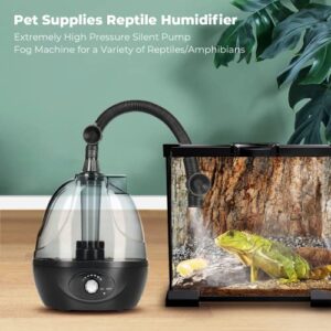 Simple Deluxe Reptile Fogger Terrariums Humidifier Fog Machine Mister, Silent High Pressure with Adjustable Output Knob and Auto Shutdown for Reptiles/Amphibians, Herbs, Vivarium, Upgraded Gear 2.2L