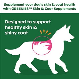 GREENIES Skin & Coat Food Supplements with Fish Oil & Omega 3 Fatty Acids, 40-Count Chicken-Flavor Soft Chews for Adult Dogs