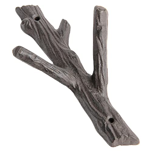 Giftcraft Set of 2 Tree Branch Decorative Hooks, 3-Hook Wall Hooks, Rack for Towels, Jackets, Hats, Metal Coat Hooks Made with Heavy Duty Cast Iron, Unique Nature Home Decor