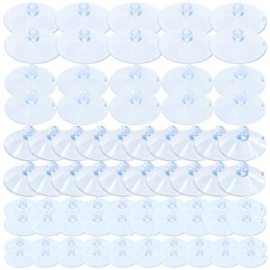 keadic 80 pcs 5 sizes rubber clear suction cups set, 2.5/3/3.5/4/4.5 cm heavy strength anti-collision plastic sucker pad without hooks for home kitchen bathroom hanging