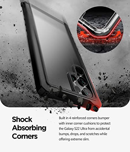 GOOSPERY Z Bumper Compatible with Galaxy S22 Ultra Case [Free Strap Included] Shock Absorbing Dual Layer Structure TPU Edge Crystal Clear PC Back Cover with Shoulder Strap - Black