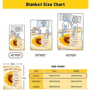 Puppettv Sunflower Blanket Christian Gifts for Women Men 40×50 Inch, God Says You are Inspirational Religiou Throw Blankets for Kids Adults, Soft Cozy Bible Verse Scripture Blanket for Couch Bed