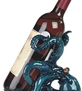 ICE ARMOR Octopus Decorative Wine Bottle Holder, Wine Rest Statue, Home Decor Wine Rack Display Centerpiece for Tabletops and Counters, Wine Lovers Gift