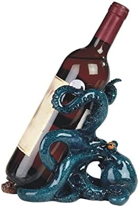 ICE ARMOR Octopus Decorative Wine Bottle Holder, Wine Rest Statue, Home Decor Wine Rack Display Centerpiece for Tabletops and Counters, Wine Lovers Gift