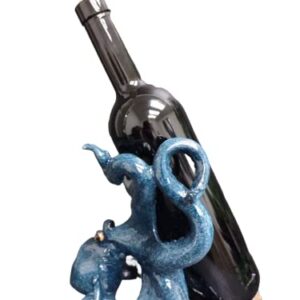 ICE ARMOR Octopus Decorative Wine Bottle Holder, Wine Rest Statue, Home Decor Wine Rack Display Centerpiece for Tabletops and Counters, Wine Lovers Gift