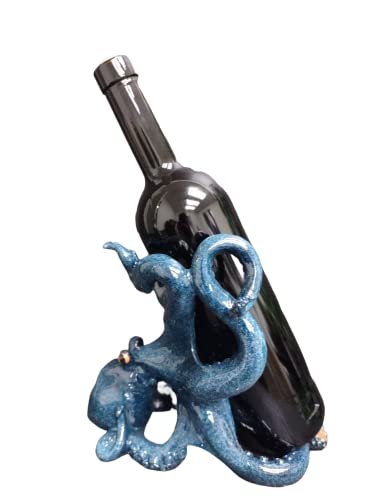 ICE ARMOR Octopus Decorative Wine Bottle Holder, Wine Rest Statue, Home Decor Wine Rack Display Centerpiece for Tabletops and Counters, Wine Lovers Gift