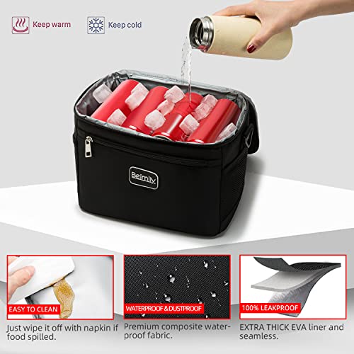 BEIMILY Insulated Lunch Bag for Women/Men,small lunch box,small cooler bag,adult lunch box,Reusable Lunch Box for Work,Leakproof Cooler Tote Bag with Adjustable Shoulder Strap