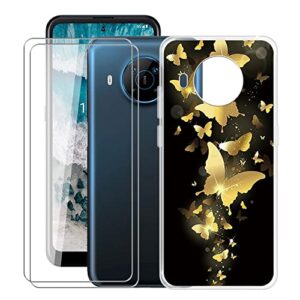 hhuan cover for nokia x100 (6.67") with [2 x tempered glass protective film], [ultra-thin clear soft tpu shockproof case] anti-yellow phone case for nokia x100 - wma30