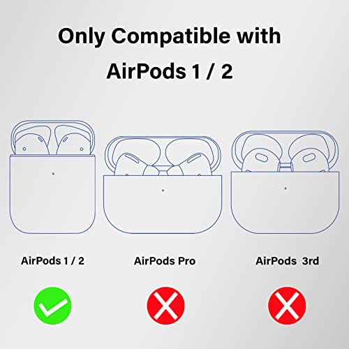 Wonhibo Cute Butterfly Airpods Case, Silicone Girls Blue Designer Cover for Apple Airpod 1 & 2 with Keychain