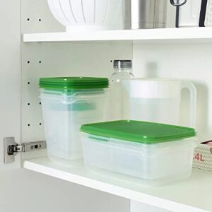 PRUTA Food Container Boxes with Lid Set of 17 Clear/Green Microwave Freezer Dishwasher Safe