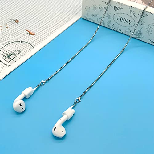 Airpod Strap Necklace Holder Magnetic, Anti-Lost Stainless Steel Lanyard Cord for Neck Compatible with AirPods 1/2/Pro (Silver Chain)