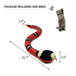 Pet2U 1PC Snake Cat Toy for Cats, Smart Sensing Snake Rechargeable, Automatically Sense Obstacles and Escape, Realistic S-Shaped Moving Electro-Sensing Cat Snake Toy, Interactive Toys for Cats