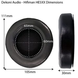 Dekoni Audio Earpads for HiFiMan HE5XX Open Back Headphones | Replacement Ear Pads for HiFiMan Headphones | Memory Foam Ear Cushions, Black (Elite Velour)