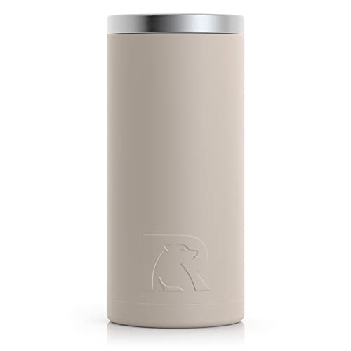 RTIC Skinny Can Cooler Slim, Insulated, Beer, Beverage, Soda Can Cooler with Lid, Stainless Steel Metal, Double Wall Insulation Coozie for Cans, Sweat Proof, Fits all 12oz Slim Cans, Beach