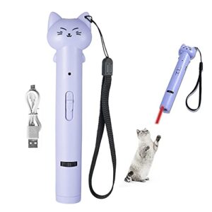 partspower laser pointer interative cat toy for cats to chase, rechargeable red laser light pointer exercises training tool for kittens cats dogs (purple)