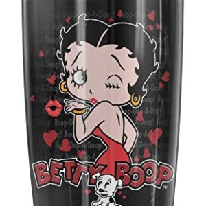 Logovision Betty Boop A Classic Kiss Stainless Steel Tumbler 20 oz Coffee Travel Mug/Cup, Vacuum Insulated & Double Wall with Leakproof Sliding Lid | Great for Hot Drinks and Cold Beverages