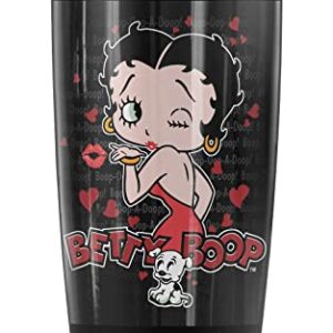 Logovision Betty Boop A Classic Kiss Stainless Steel Tumbler 20 oz Coffee Travel Mug/Cup, Vacuum Insulated & Double Wall with Leakproof Sliding Lid | Great for Hot Drinks and Cold Beverages