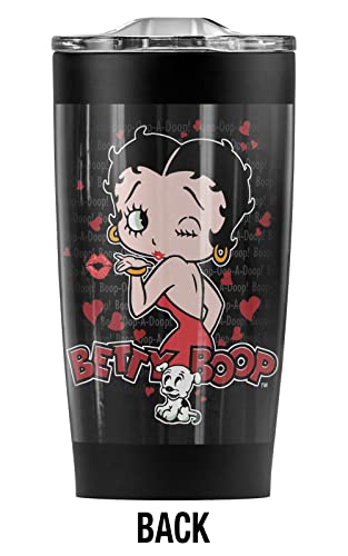 Logovision Betty Boop A Classic Kiss Stainless Steel Tumbler 20 oz Coffee Travel Mug/Cup, Vacuum Insulated & Double Wall with Leakproof Sliding Lid | Great for Hot Drinks and Cold Beverages