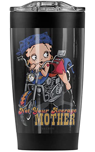 Logovision Betty Boop Not Your Average Mother Stainless Steel Tumbler 20 oz Coffee Travel Mug/Cup, Vacuum Insulated & Double Wall with Leakproof Sliding Lid | Great for Hot Drinks and Cold Beverages