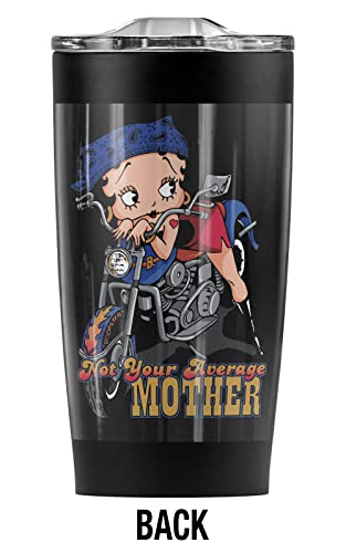 Logovision Betty Boop Not Your Average Mother Stainless Steel Tumbler 20 oz Coffee Travel Mug/Cup, Vacuum Insulated & Double Wall with Leakproof Sliding Lid | Great for Hot Drinks and Cold Beverages