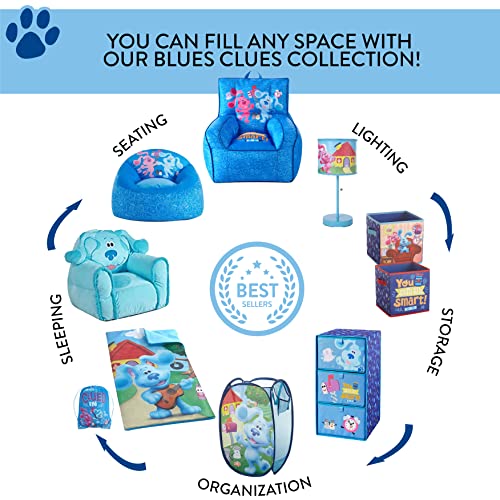 Idea Nuova Blue's Clues Kids Collapsible Storage Organizer Bin with Front Pocket,9" H x 10" W x 15" L