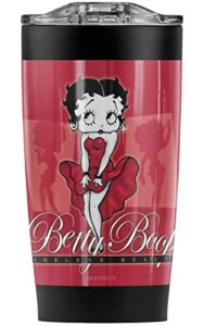 logovision betty boop timeless beauty stainless steel tumbler 20 oz coffee travel mug/cup, vacuum insulated & double wall with leakproof sliding lid | great for hot drinks and cold beverages