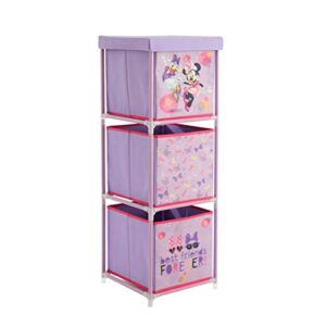 idea nuova disney minnie mouse 3 tier fabric storage organizer with 3 cubes and removable lid