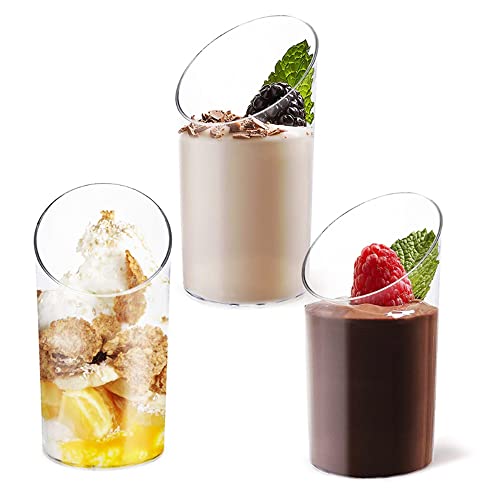 50 Pack Mini Dessert Cup,2.3oz Clear Plastic Parfait Appetizer Cups,Parfait Appetizer Cup for Parfait,Ice Cream,Appetizer,Mousse,Pudding