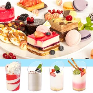 50 Pack Mini Dessert Cup,2.3oz Clear Plastic Parfait Appetizer Cups,Parfait Appetizer Cup for Parfait,Ice Cream,Appetizer,Mousse,Pudding