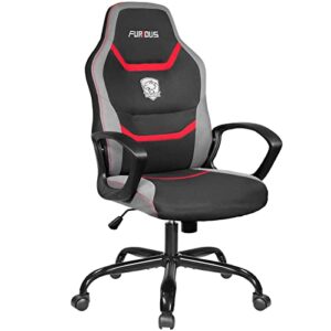 toszn office chairs, gaming chair swivel ergonomic computer desk chair with mesh padded seat adjustable video gamer chairs for teens, back support and nylon armrest red