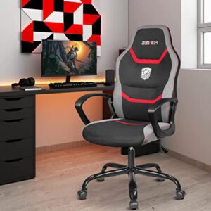 Toszn Office Chairs, Gaming Chair Swivel Ergonomic Computer Desk Chair with Mesh Padded Seat Adjustable Video Gamer Chairs for Teens, Back Support and Nylon Armrest Red