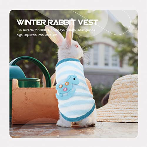 VILLCASE Warm Rabbit Vest- Soft Flannel Pet Sweater, Cute Rabbit Clothes, Small Animals Vest Clothing for Ferret Chihuahua gGuinea Pigs ( Size XXXS )