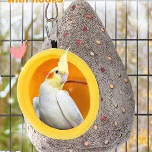 Winter Warm Bird Nest, Plush Bird Bed for Cage with Fixable Opening to Keep Shape, Parrot Hammock Snuggle House, Gift for Macaws African Grey Amazon Parrot Cockatiel