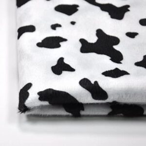 yutone 59" wide cow print velboa short fur pile upholstery drapery clothing polyester fabric by two yards (cow 2y)