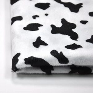 Yutone 59" Wide Cow Print Velboa Short Fur Pile Upholstery Drapery Clothing Polyester Fabric by Two Yards (Cow 2Y)