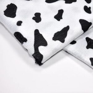 Yutone 59" Wide Cow Print Velboa Short Fur Pile Upholstery Drapery Clothing Polyester Fabric by Two Yards (Cow 2Y)