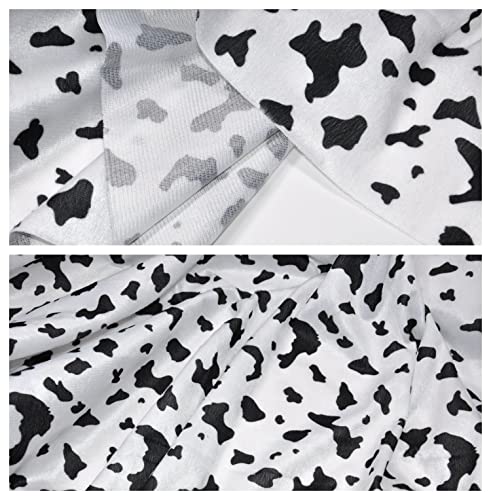 Yutone 59" Wide Cow Print Velboa Short Fur Pile Upholstery Drapery Clothing Polyester Fabric by Two Yards (Cow 2Y)