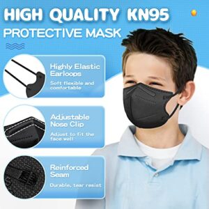 FENFEN Kids KN95 Face Mask Disposable - Children KN95 Masks Small Size 5 Layer Protection Breathable Dust with Elastic Earloops Girls Boys 10 Colors 50 Pack Individually Wrapped Mascarillas