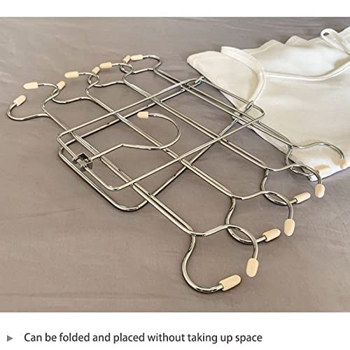 NW Multifunctional Sling Underwear Rack Stainless Steel Storage Rack Multi-Layer Clothes Rack Protection from Deformation (Color : Beige)