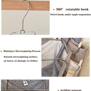 NW Multifunctional Sling Underwear Rack Stainless Steel Storage Rack Multi-Layer Clothes Rack Protection from Deformation (Color : Beige)