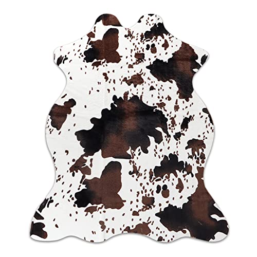 Sgizoku Cow Print Rug Faux Cowhide Rug Cute Area Rug Fun Western Room Decor Cow Rugs for Living Room Bedroom Non-Slip (43 inches x 29 inches)