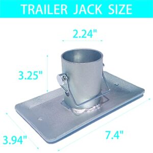 RUNIGOO Trailer Jack Foot Plate 2000Lbs Capacity W/Pin Base Jacks Pads for A-Frame Boat RV Insert Camper Removable (H:3-1/4")