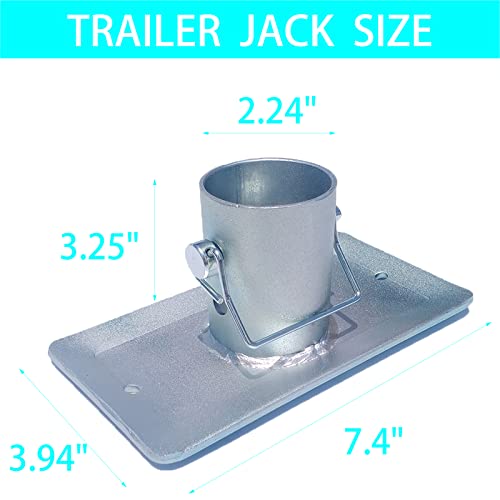 RUNIGOO Trailer Jack Foot Plate 2000Lbs Capacity W/Pin Base Jacks Pads for A-Frame Boat RV Insert Camper Removable (H:3-1/4")